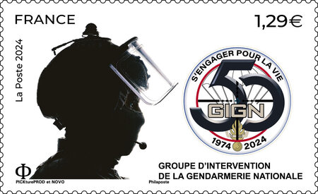 Timbre - 50 ans du GIGN - Lettre verte