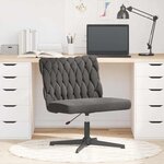 vidaXL Chaise pivotante de bureau gris foncé bouclé comme laine tissu