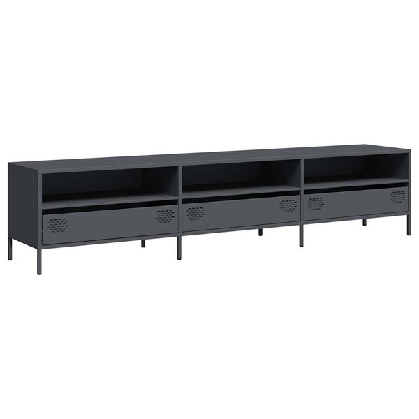 vidaXL Meuble TV anthracite 202x39x43 5 cm acier laminé à froid