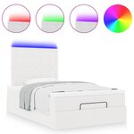 VidaXL Cadre de lit ottoman avec matelas blanc 120x200 cm similicuir