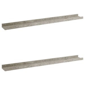 vidaXL Étagères murales 2 Pièces Gris béton 80x9x3 cm