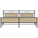 vidaXL Cadre de lit en métal sans matelas chêne sonoma 200x200 cm