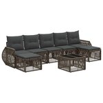 vidaXL Ensemble de canapé de jardin 8 Pièces Gris et Gris foncé polyrotin