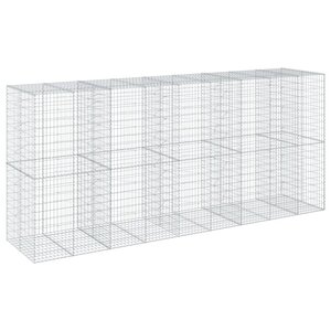 vidaXL Panier gabion avec couvercle 450x100x200 cm fer galvanisé