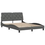 vidaXL Cadre de lit sans matelas gris foncé 140x190 cm tissu
