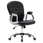 Chaise fauteuil siège de bureau informatique étude pivotante similicuir noir 02_0024055