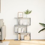 vidaXL Étagère séparatrice de pièce à 3 niveaux gris béton 70x24x97 cm
