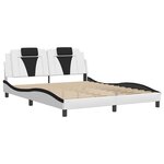 vidaXL Cadre de lit Viana avec LED sans matelas blanc et noir 160x200 cm