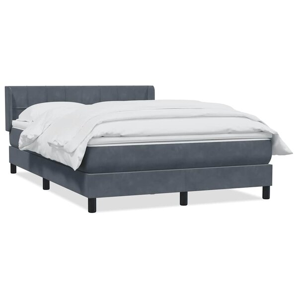 vidaXL Sommier à lattes de lit et matelas gris foncé 140x220cm velours