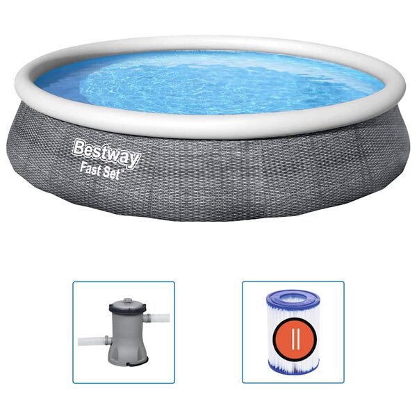 Bestway Ensemble de piscine gonflable Fast Set avec pompe 396x84 cm