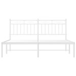 vidaXL Cadre de lit métal sans matelas et tête de lit blanc 150x200 cm