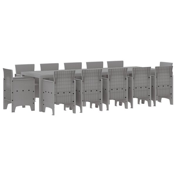 vidaXL Ensemble de salle à manger pour jardin 13 Pièces Gris clair