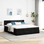 VidaXL Cadre de lit ottoman avec matelas noir 200x200cm tissu