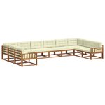 vidaXL Ensemble de canapés d'extérieur 10 pc Naturel et Crème