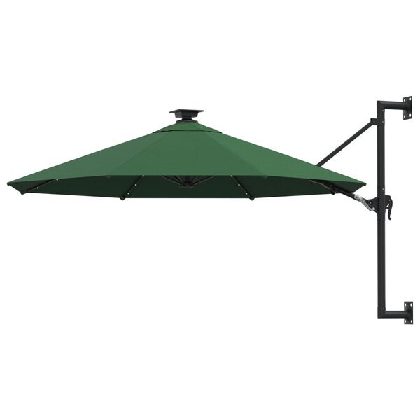 vidaXL Parasol mural de jardin avec LED 300 cm vert