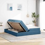 vidaXL Lit avec rangement et matelas Bleu foncé 180 x 200 cm Velours