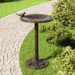 vidaXL Baignoire de jardin pour oiseaux Bronze Plastique