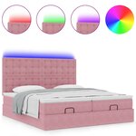 vidaXL Cadre de lit ottoman avec matelas rose 200x200 cm velours