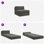 vidaXL Canapé-lit pliable Gris foncé 60 x 70 x 41 cm Tissu