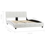 vidaXL Cadre de lit sans matelas blanc similicuir 135x190 cm