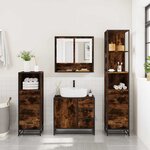 vidaXL Ensemble meubles salle de bain 4 Pièces chêne fumé bois ingénierie
