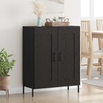vidaXL Buffet Chêne noir 69 5 x 34 x 90 cm Bois d'ingénierie et fer