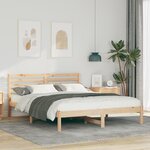 vidaXL Cadre de lit Marron 150 x 200 cm Bois massif en pin