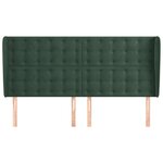 vidaXL Tête de lit avec oreilles Vert foncé 163x23x118/128 cm Velours