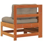 vidaXL Canapé de jardin accoudoir coussins cire marron bois pin massif