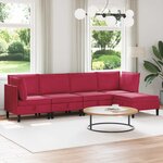 vidaXL Ensemble de meubles pour le salon 5 Pièces Bordeaux Velours