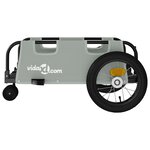 vidaXL Remorque de vélo gris tissu oxford et fer