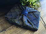 Lot de 3 Furoshikis Gloire Bleu Minuit – Emballage Cadeau Réutilisable Coton Recyclé – Pack Famille 3-en-1