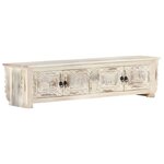vidaXL Meuble TV Blanc 140x30x35 cm Bois massif de manguier
