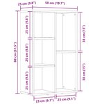 vidaXL Bibliothèque chêne artisanal 50x25x80 cm bois d'ingénierie