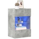 vidaXL Meubles muraux avec lumières LED pour TV 2Pièces gris béton 40x30x60 5 cm