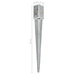 vidaXL Piquets au sol 2 Pièces Argenté 8x8x76 cm Acier galvanisé