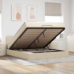 VidaXL Cadre de lit ottoman avec matelas crème 160x200 cm tissu