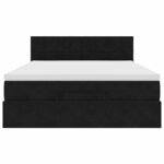 vidaXL Cadre de lit ottoman avec matelas noir 140x190 cm velours