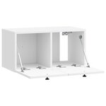 vidaXL Meuble TV mural Montage mural Blanc brillant 59 5 x 31 x 30 cm