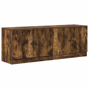 vidaXL Armoire de lit 2 Pièces Chêne fumé 66 x 35 x 48 cm
