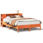 vidaXL Lit bibliothèque sans matelas cire marron 120x190cm pin massif