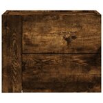 vidaXL Table de chevet murale chêne fumé 45x30x35 cm