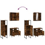 vidaXL Ensemble d'armoires de salle de bain 3 Pièces chêne fumé