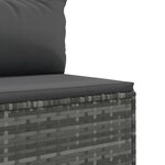 vidaXL Salon de jardin 8 Pièces avec coussins Gris Résine tressée