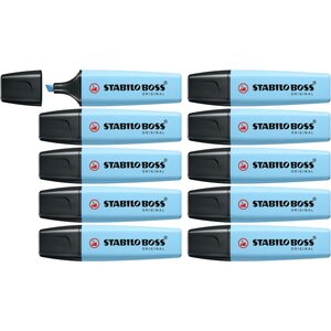 Surligneur BOSS ORIGINAL Pastel fraicheur de bleu x 10 STABILO
