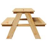 vidaXL Table avec bancs pour enfants IRUN 90x79 5x50 cm bois massif