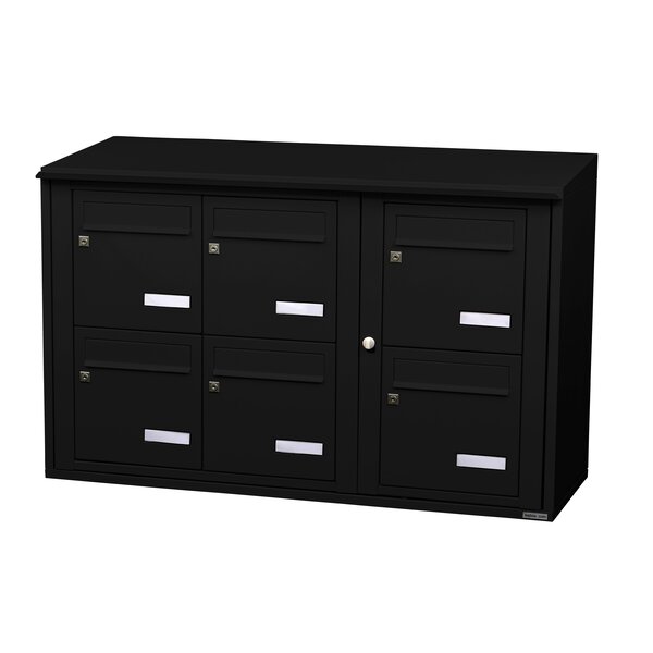 Bloc collectif Leabox  3x2  grade 3  simple face  extérieur  mural  noir 9005 finition brillante