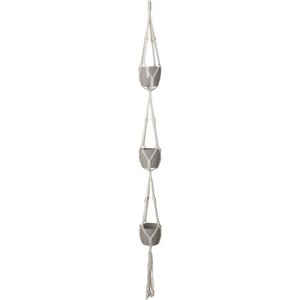 MACRAMÉ TRIPLE NoeUD PIERRES BLANC 160 CM