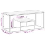 vidaXL Table basse argenté acier inoxydable et bois massif d'acacia