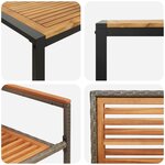 Ensemble de Salle à Manger de Jardin vidaXL 5 Pièces Gris Poly Rattan Acacia